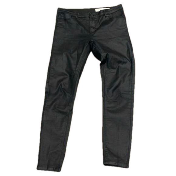 Esmara black super skinny black stretch zippered jeans with sheen - Picture 1 of 11